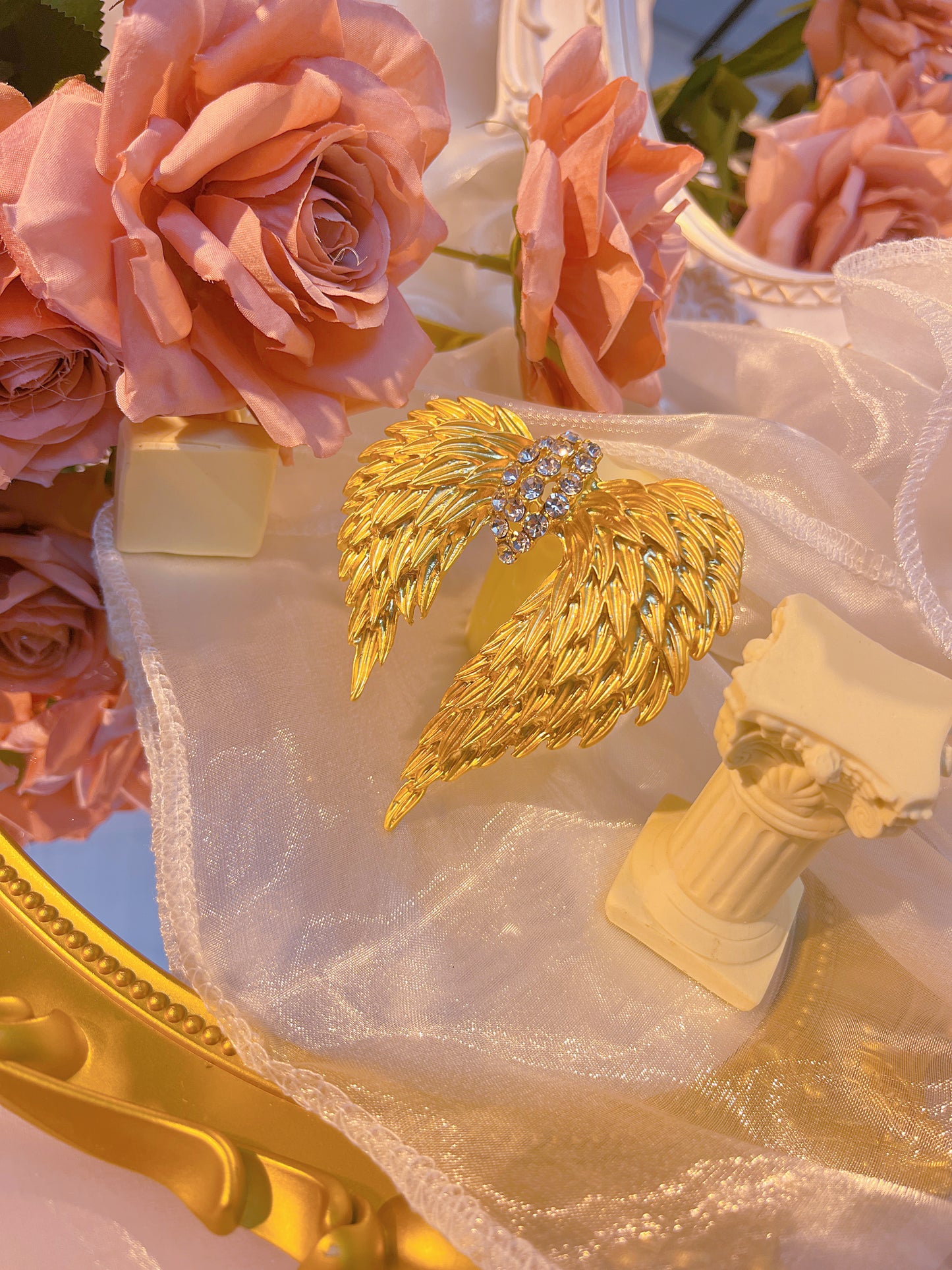 Vintage Gold Angel Brooch