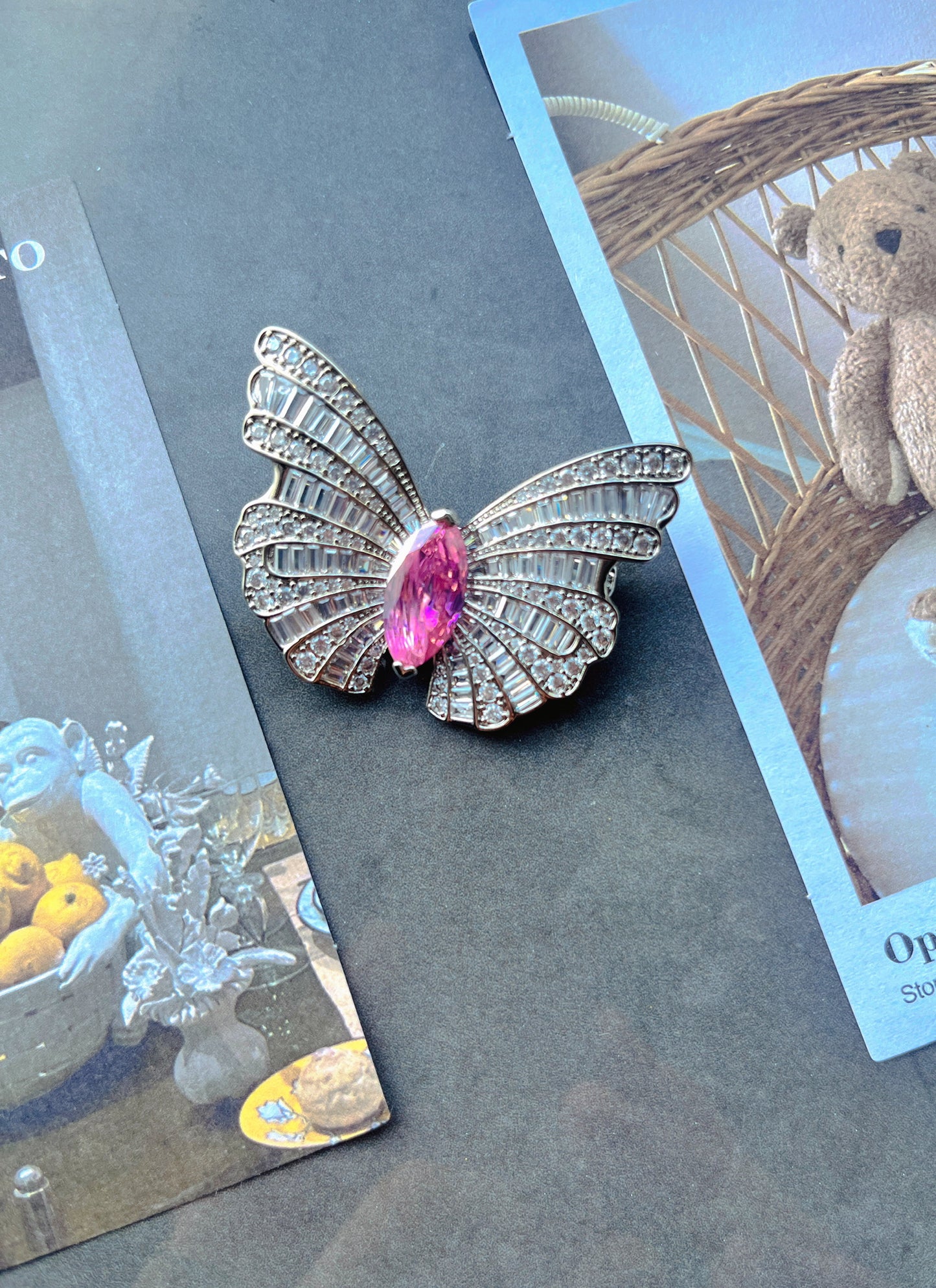 Butterfly crystal brooch