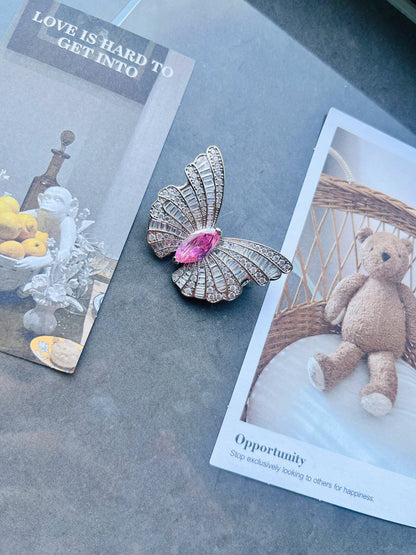 Butterfly crystal brooch
