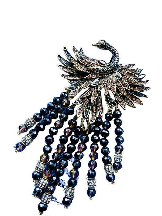 Phoenix Pave Diamond Brooch