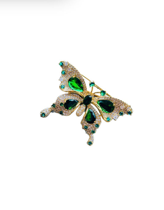 Emerald Butterfly Brooch