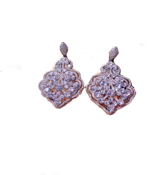 Crystal Starlight Silver Vintage Drop Earrings