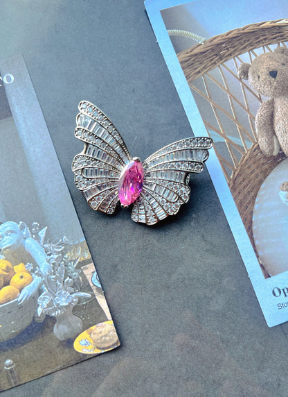 Butterfly crystal brooch