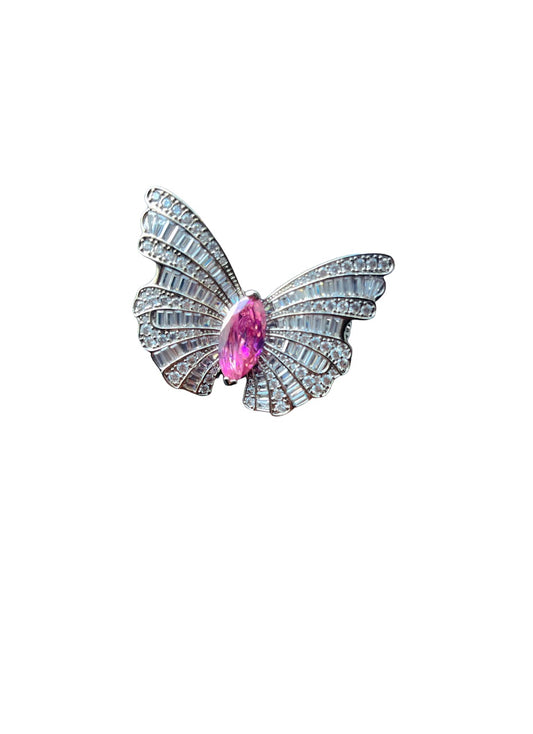 Butterfly crystal brooch